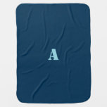 Blue Monogram Baby Blanket