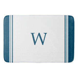 Blue Monogram Bath Mat