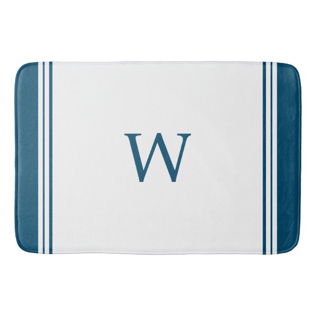 Blue Monogram Bath Mat (Front)