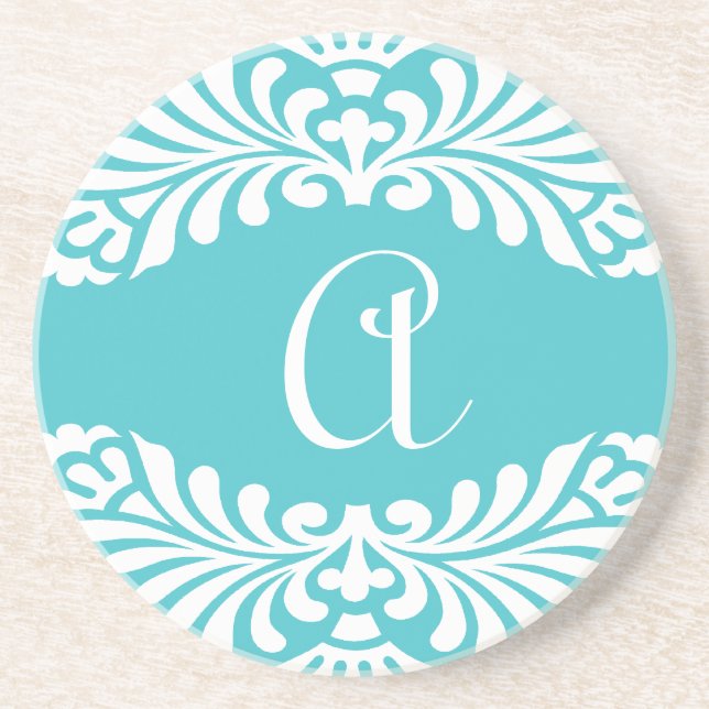 Blue Monogram Coasters (Front)