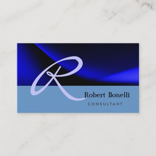 Blue Monogram Consultant Business Card