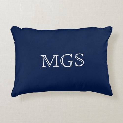 Blue Monogram Cotton Accent Pillow 16 x 12