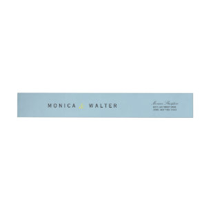 Blue Monogram Create your Own Stylish Wrap Around Address Label