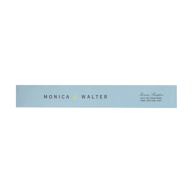 Blue Monogram Create your Own Stylish Wrap Around Address Label (Individual)