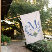 Blue Monogram Crest with Christmas Tree