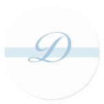 Blue Monogram D Classic Round Sticker