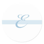 Blue Monogram E Classic Round Sticker