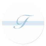 Blue Monogram F Classic Round Sticker