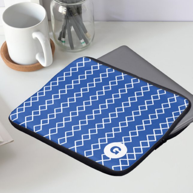  Blue Monogram Geometric Laptop Sleeve (Creator Uploaded)