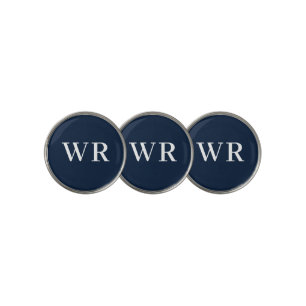 Blue Monogram Golf Ball Marker