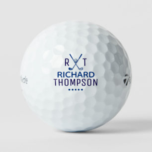 Blue Monogram golfballs with his name Golf Balls