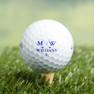Blue Monogram (golfer name & initials) Golf Balls