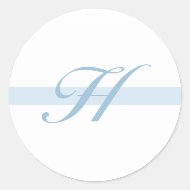 Blue Monogram H Classic Round Sticker (Front)