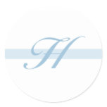 Blue Monogram H Classic Round Sticker
