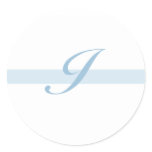 Blue Monogram I Classic Round Sticker