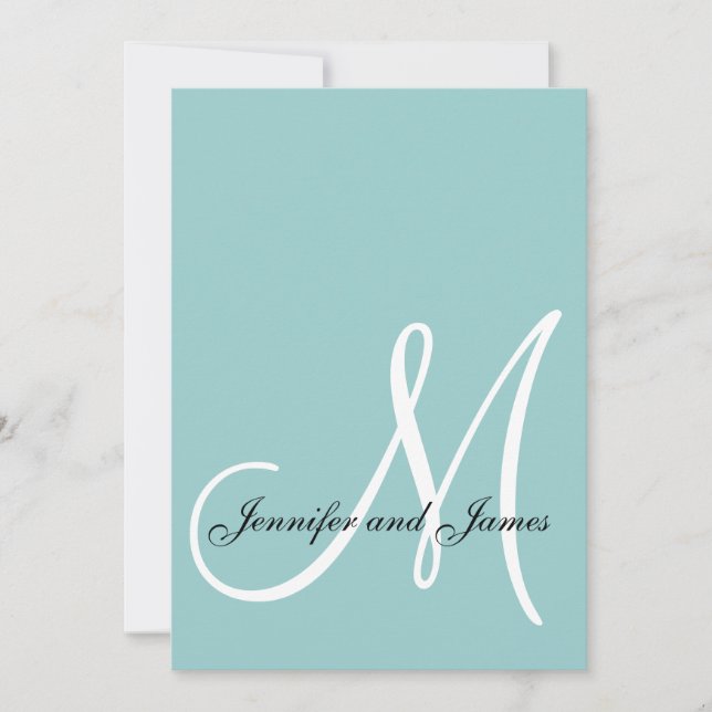 Blue Monogram Initial 2013 Wedding Invitation (Front)