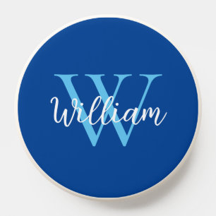 Blue Monogram Initial First Name PopSocket