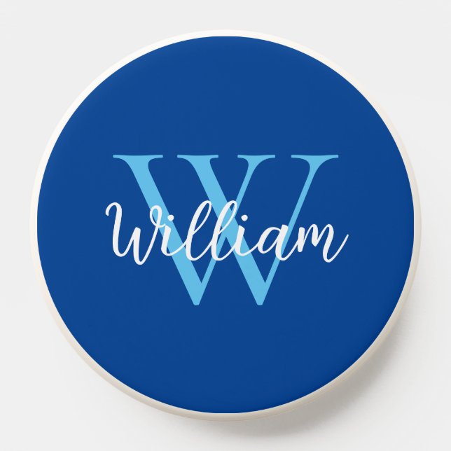 Blue Monogram Initial First Name PopSocket (Popsocket)