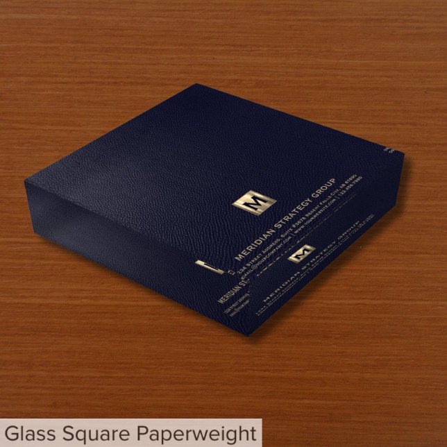 Blue Monogram Initial Glass Paperweight (Creator Uploaded)