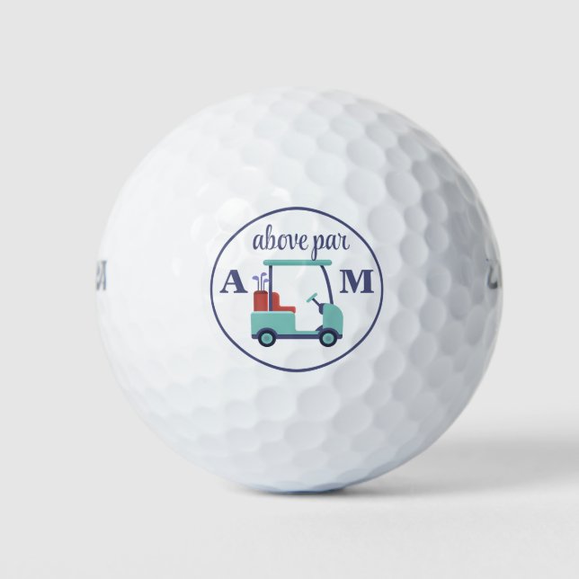 Blue Monogram Initial Golf Balls (Front)