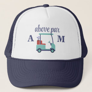 Blue Monogram Initial Trucker Hat