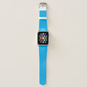 Blue Monogram Initials Simple Modern Name Apple Watch Band
