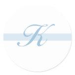 Blue Monogram K Classic Round Sticker