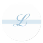 Blue Monogram L Classic Round Sticker
