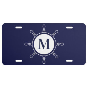 Blue Monogram License Plate