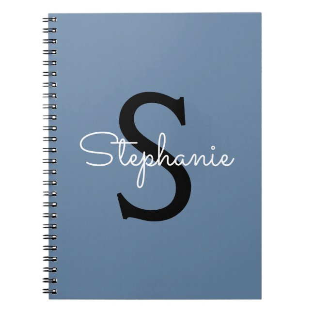 Blue Monogram Name  Notebook (Front)