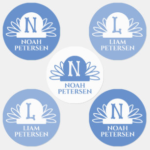 Blue monogram name personalized boy clothing kids' labels