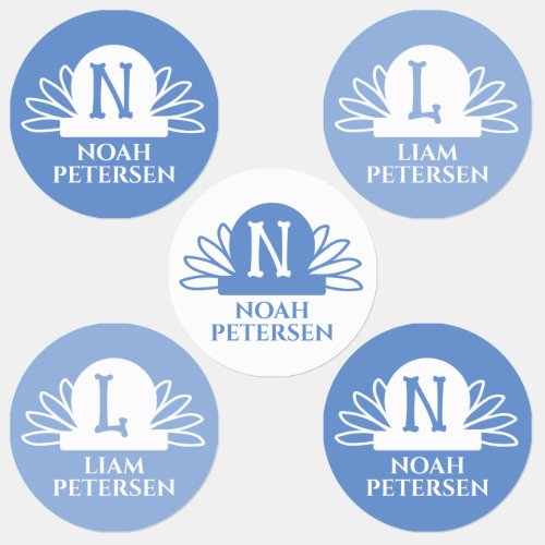 Blue monogram name personalized boy clothing kids' labels