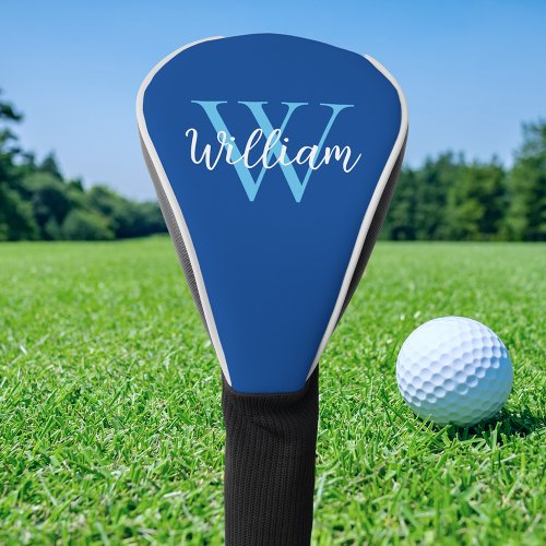 Blue Monogram Name Personalized Golf Head Cover