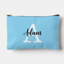 Blue Monogram Name Script Personalized Design