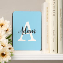 Blue Monogram Name Script Personalized Design
