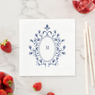 Blue Monogram Napkins