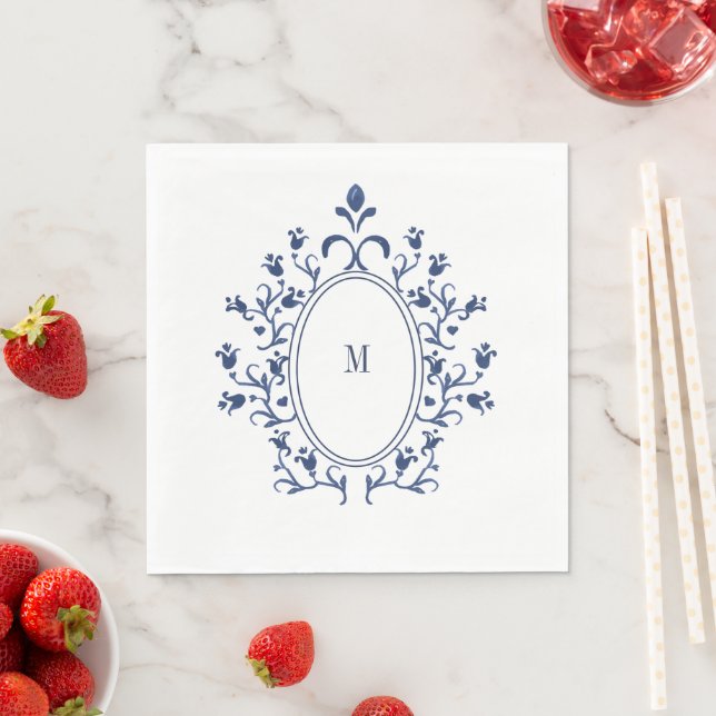 Blue Monogram Napkins (Insitu)