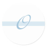 Blue Monogram O Classic Round Sticker