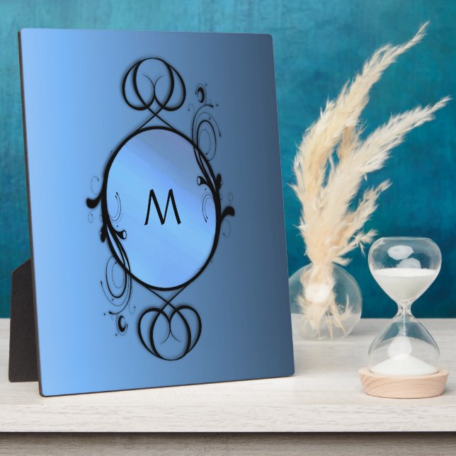Blue Monogram or Initial Plaque (Side)