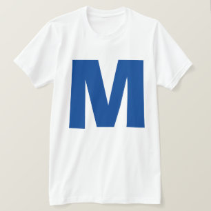 Blue Monogram Own Name Initial Replace Text T-Shirt