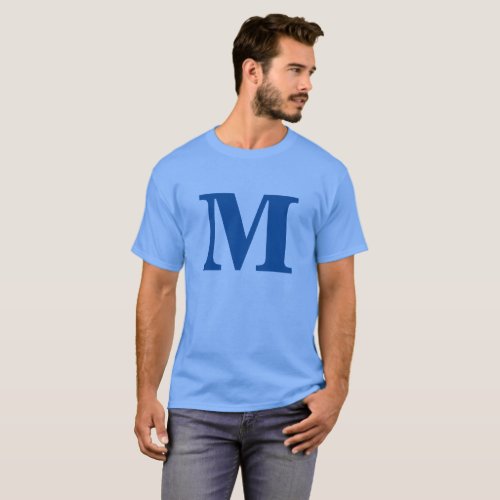 Blue Monogram Own Name Initial T_Shirt