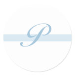 Blue Monogram P Classic Round Sticker