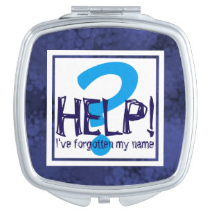 Blue Monogram Parody Compact Mirror