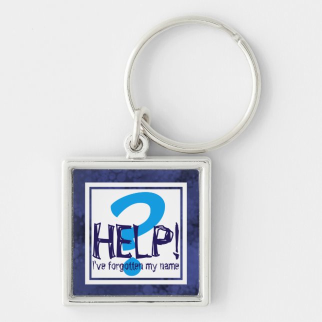 Blue Monogram Parody Keychain (Front)