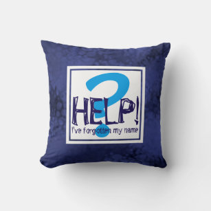 Blue Monogram Parody Throw Pillow