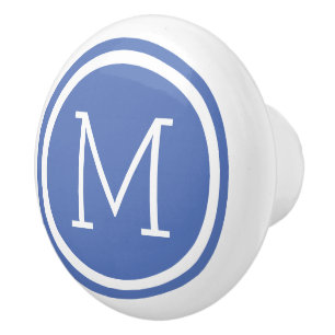Blue Monogram Personalized Drawer Knob