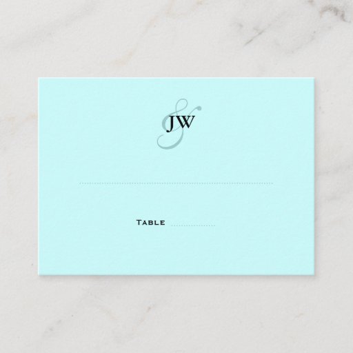 Customizable Blue Monogram Place Cards Business Card