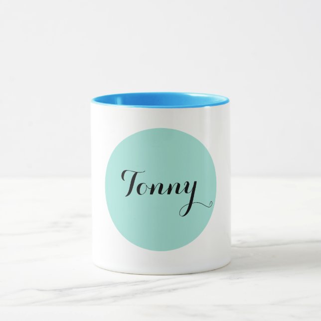 Blue monogram  Ringer Combo Mug (Center)