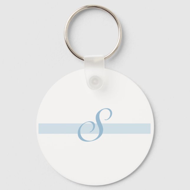 Blue Monogram S Keychain (Front)