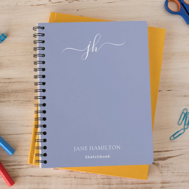 Blue Monogram Sketchbook with Name Notebook (Creator Uploaded)